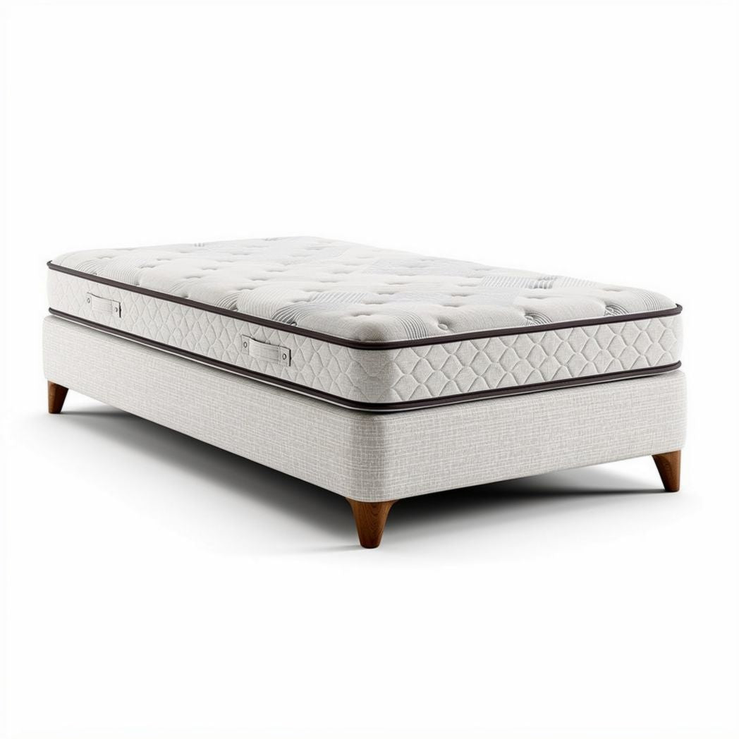 Queen size euro top mattress with soft fabric cover and medium support 190 x 90 x 20cm