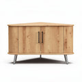 Corner storage cabinet with wooden finish and metal legs 60 x 120 x 45cm