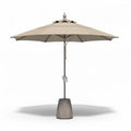 Patio umbrella with beige canopy and durable metal frame 9ft diameter
