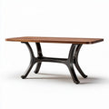 Wooden dining table with metal legs 150 x 80 x 75cm in walnut finish